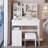 37" Middle Size Left Drawer Desktop Vanity Table With Cushioned Stool,Multi-Layer High Capacity Storage, Practical Fashionable Dresser-436913540