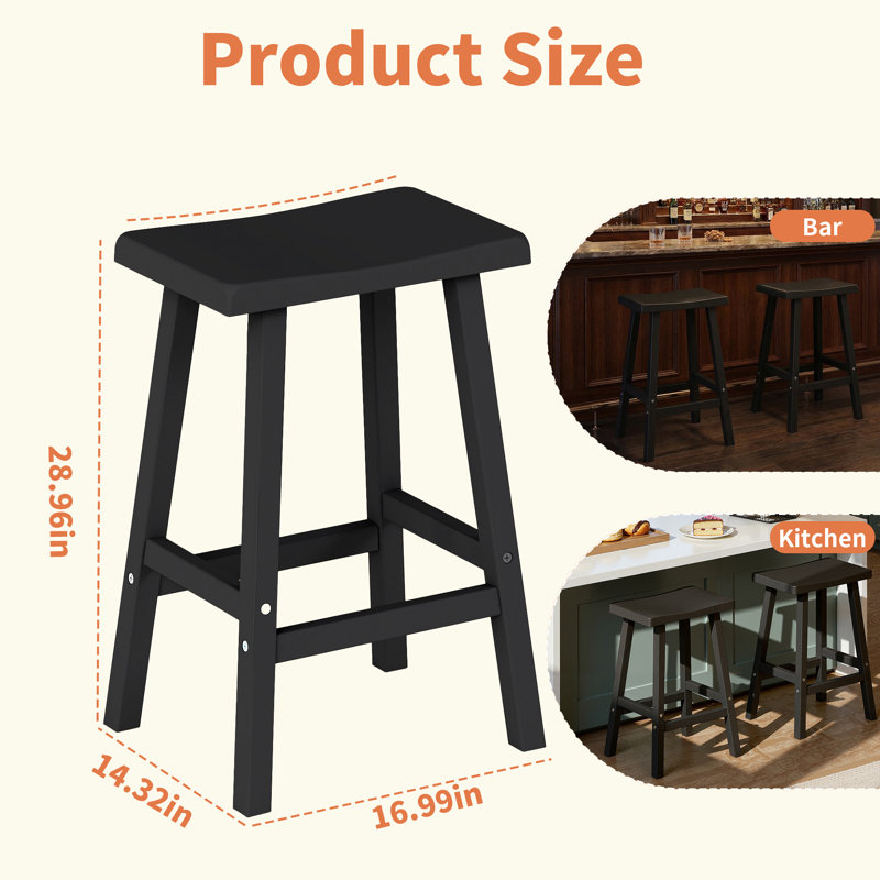 28.96"H Ergonomic Resin Footrest Bar & Counter Stool