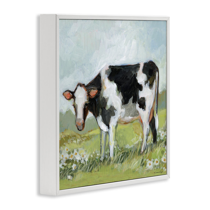 «And Cow», art giclée par Susan Winget, H 17 po x l 17 po, Giclée encadrée blanc bord de mer