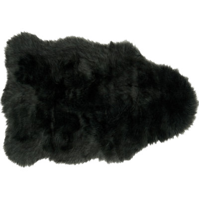 Tapis en faux en peau mouton noir Panella