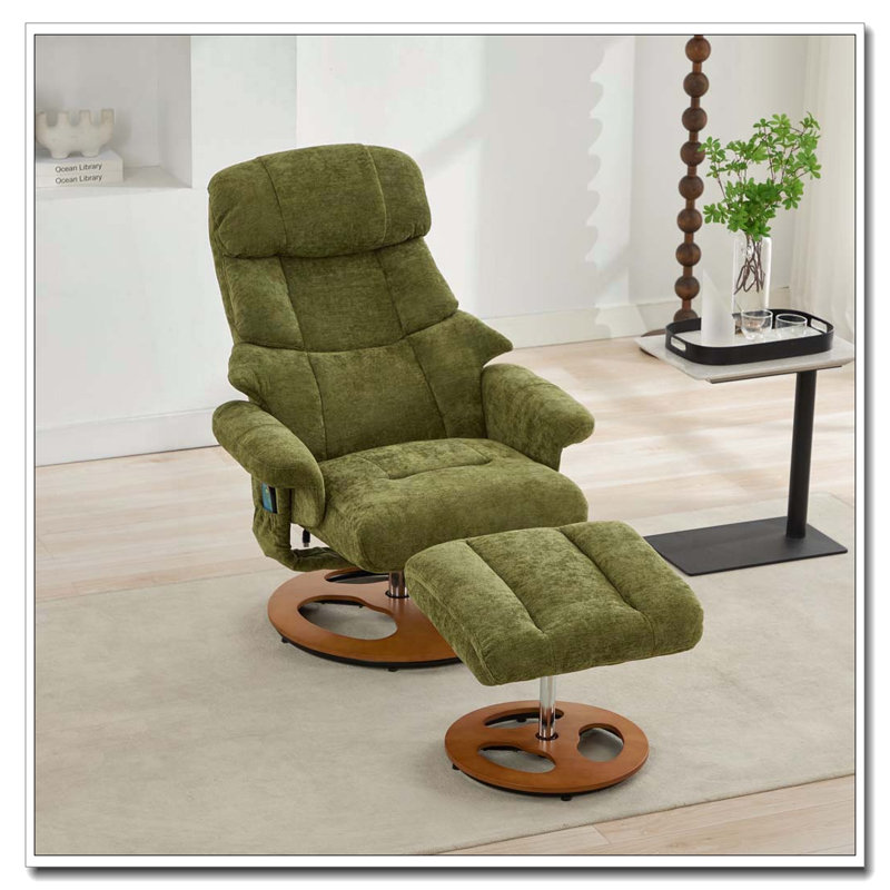Fauteuil inclinable ergonomique avec repose-pieds, Vert
