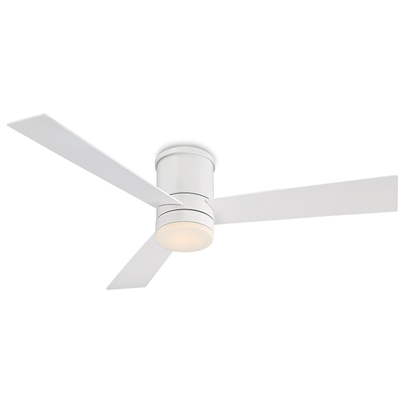 Axis 3 - Blade Indoor/Outdoor Smart Flush Mount Ceiling Fan with Remote Control and LED Light Kit Included, Works With Alexa and iOS / Android App