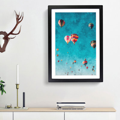 Hot Air Balloons on the Rise - Picture Frame Graphic Art Print