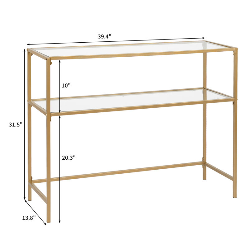 Hourigan 39.37'' Glass Top Console Table