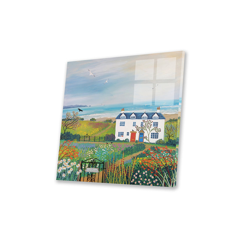 «Beach View Cottage» par Jo Grundy - impression non encadrée, H 24 po x l 24 po x P 0,25 po
