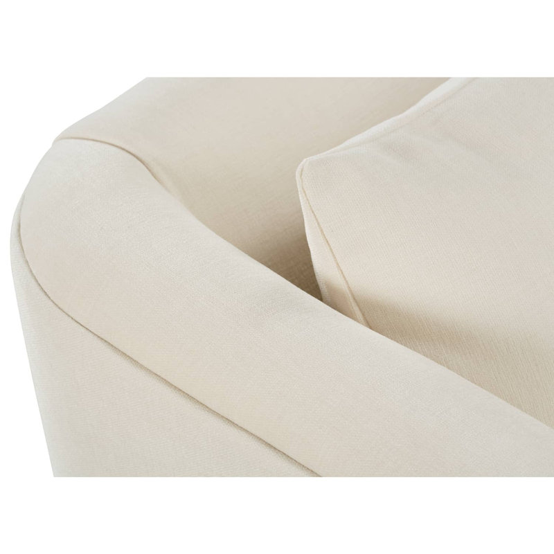 Kyndel Bench Cushion Sofa, Bone White Performance Velvet (BF100-43), Washed Oak, 30" H x 96" W x 40" D