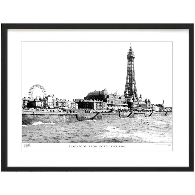 Blackpool, From North Pier 1906 - Single Picture Frame Print, 40cm H x 50cm W x 2.3cm D