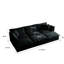 Canapé modulaire en U en forme de U avec 3 repose-pieds et coussins moelleux en mousse - Structure en bois de chenille réversible