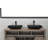 14.38" L -22.25" W -4-3/8 In. H Matte Shell  Glass Rectangular Vessel Bathroom Sink In Black With  Faucet And Pop-Up Drain In Matte Black