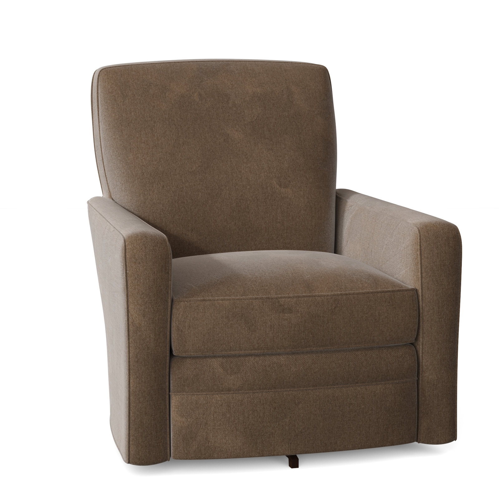 Idana Upholstered Swivel Armchair, Tweetie 8 Brown Performance Velvet, No