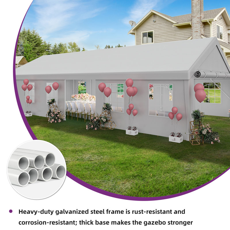 ​20x40 ft Party Tent Outdoor Wedding Event Shelters Heavy Duty Upgraded Galvanized Canopy