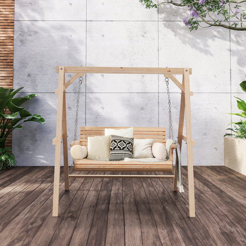 Balancelle Crichton en bois (sans balançoire suspendue), Nature, 74"