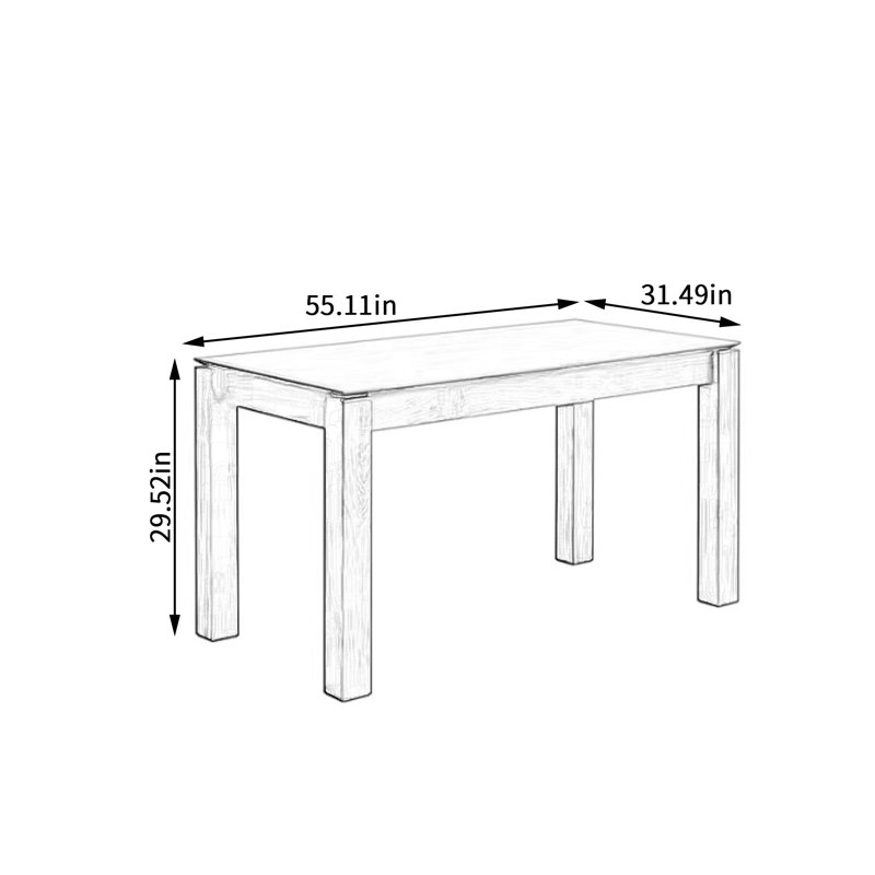 Multi-functional Sturdy Walnut Rectangular Desk, 29.52" H x 55.11" W x 31.49" D
