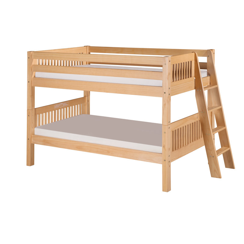 Lit simple en bois massif Fradin, Naturel