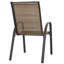 Ensemble repas 5 pièces pour l'extérieur, chaises empilables et trou pour parasol PVC-coated polyester