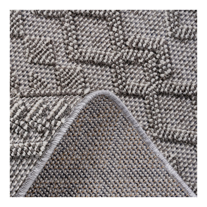Tapis d'intérieur / extérieur blanc / blanc / blanc Collection 8X10, Rectangle 5 pi 3 po x 7 pi 6 po