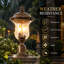 Lampadaire d'extérieur avec base pour pilier, lampe d'extérieur résistante aux intempéries pour cour de jardin
