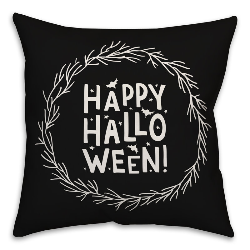  Housse de coussin Happy Happy, 16 po x 1 po