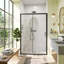 Porte de douche coulissante simple, 122 cm (L) x 183 cm (H), verre trempé transparent de 5 mm, noir mat