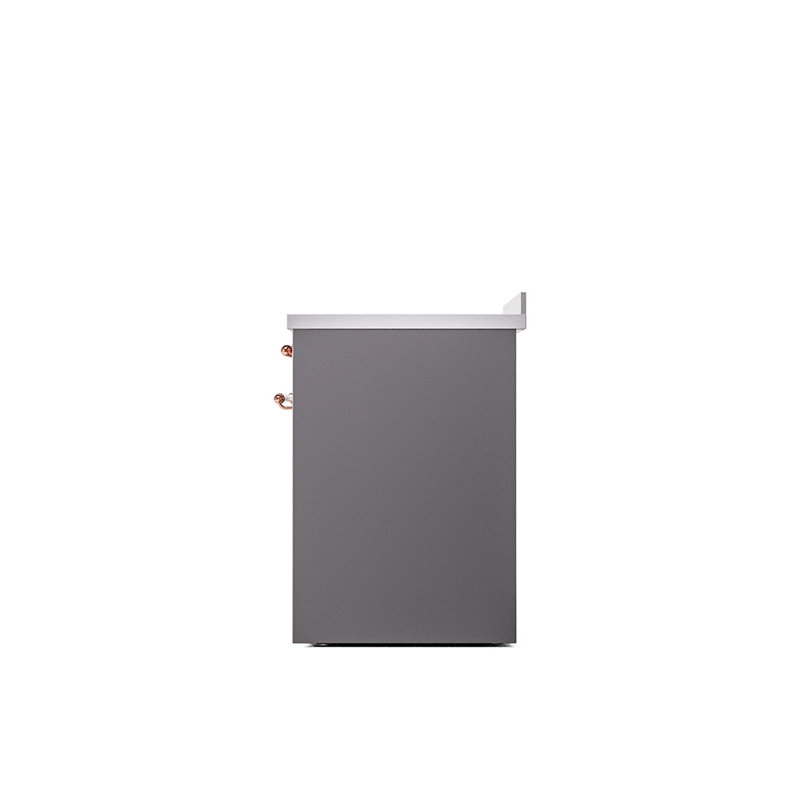 Cuisinière à induction 30 pouces avec 4 éléments à induction (porte pleine) ILVE Nostalgie II Series, Graphite mat / cuivre
