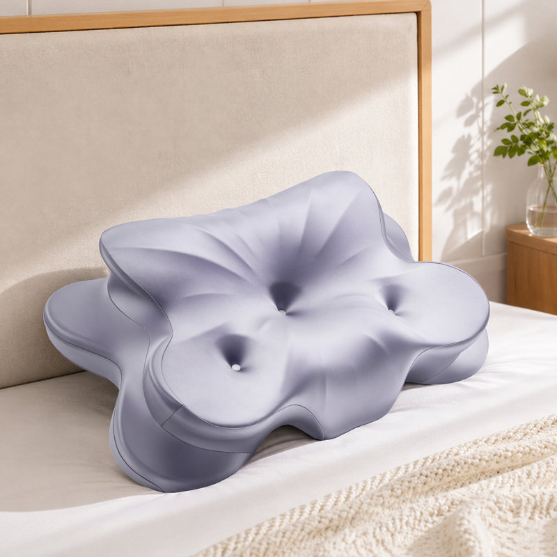 Oreiller cervical ergonomique pour soulager les douleurs cervicales, oreiller en mousse mémoire à double hauteur, oreiller cervical avec 3 trous pour dormir sur le côté, sur le dos ou sur le ventre