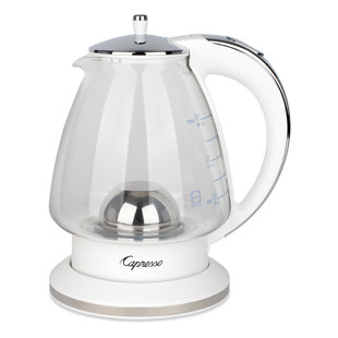 Breville 34 Oz Smart Tea Infuser Compact Electric Kettle in Brushed  Stainless Steel and Clear