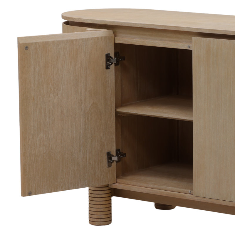 Stefan 63'' W Solid Wood Sideboard, Light Natural