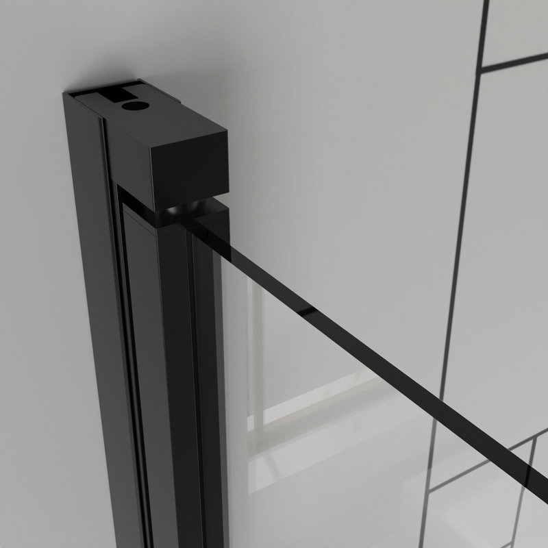 32 po x 72 po Porte de douche pivotante en verre pliable sans cadre 1/4 de pouce (6 mm) Panneau de douche pivotant en verre trempé transparent, installation réversible