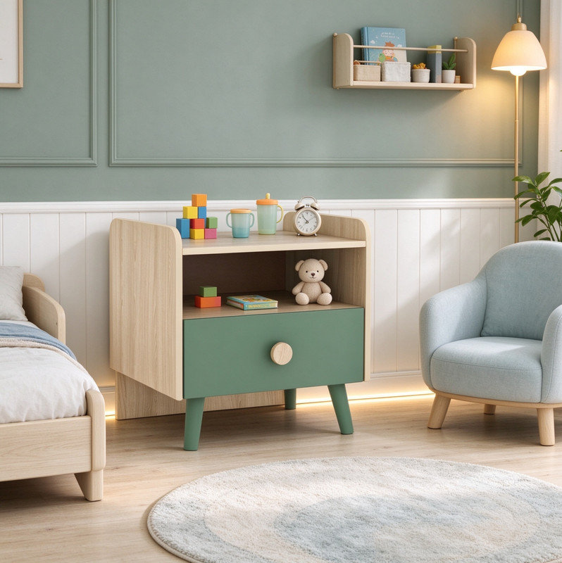 39.98 cm W Solid Wood Bedside Table