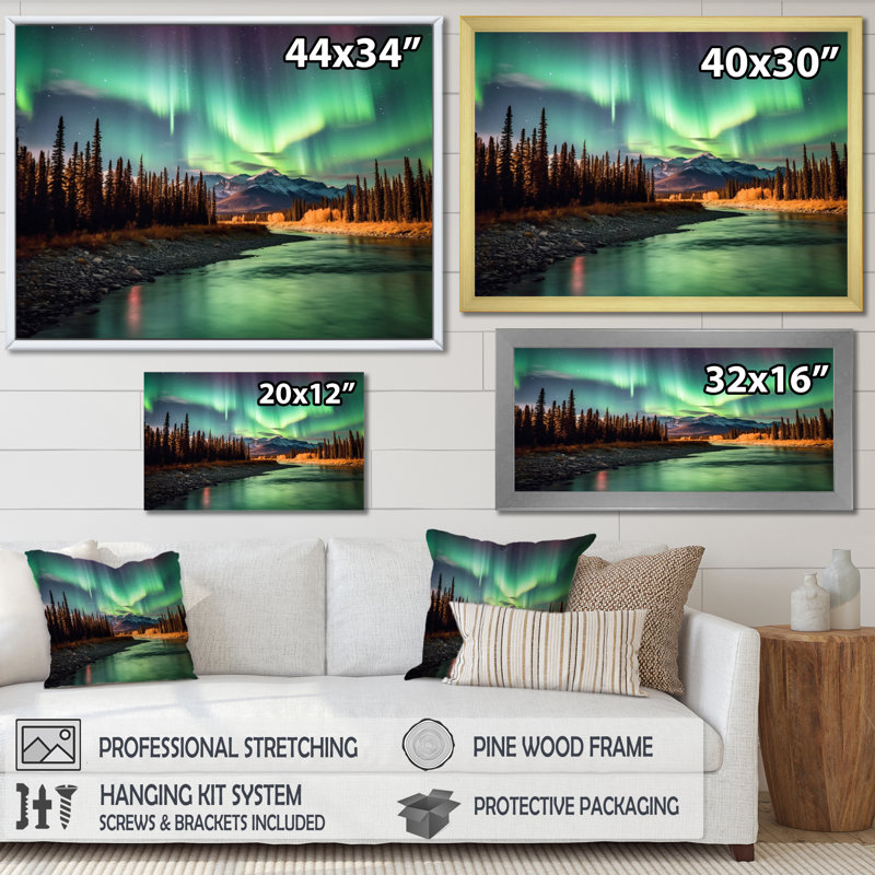 «Yukon Northern Lights Beauty I», reproduction sur toile, H 30 po x l 40 po x P 1,5 po, Toile tendue