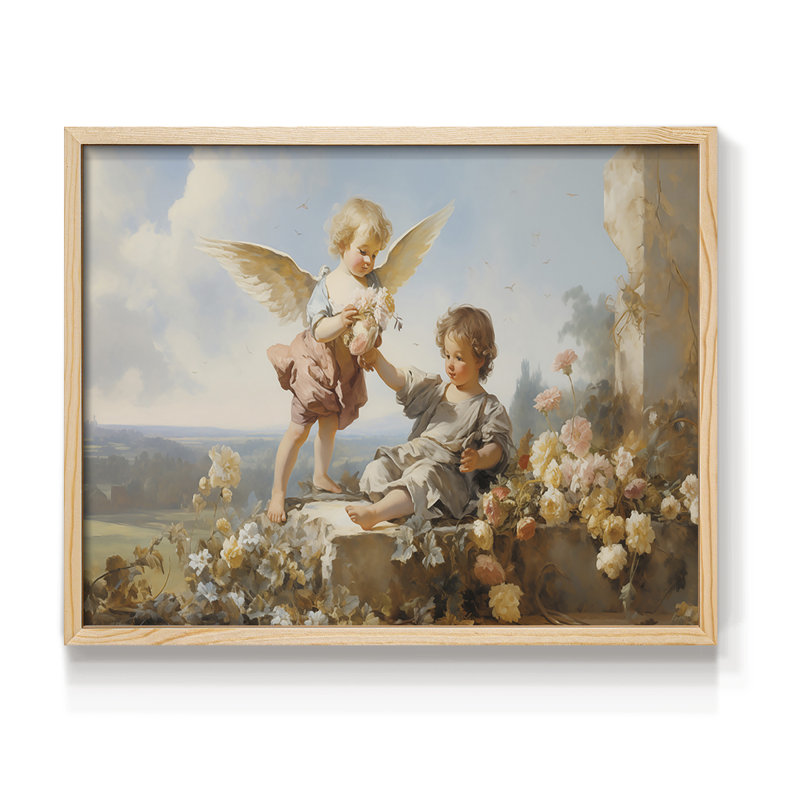 Angels From Above-IX - Reproduction encadrée - Restickable, H 8 po x l 10 po, Encadré naturel