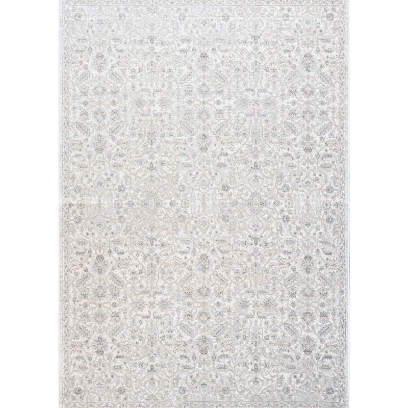 Tapis en viscose ivoire, gris et beige Elias
