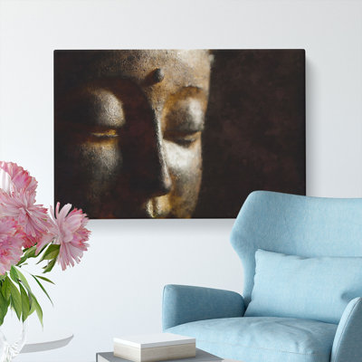 Golden Buddha Statue Painting - Wrapped Canvas