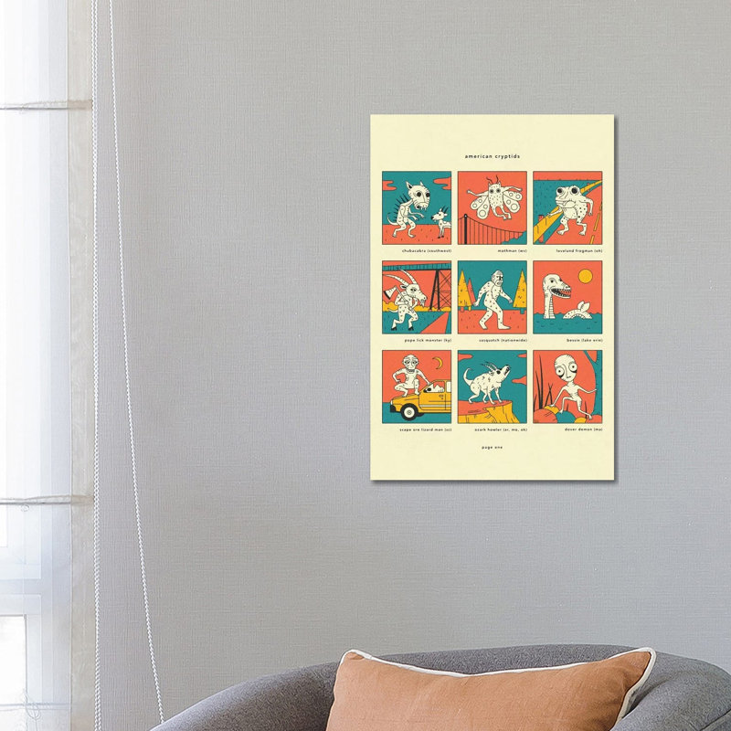 American Cryptids Page I by Jazzberry Blue - Wrapped Canvas Print, 66.04 cm H x 45.72 cm W x 1.91 cm D