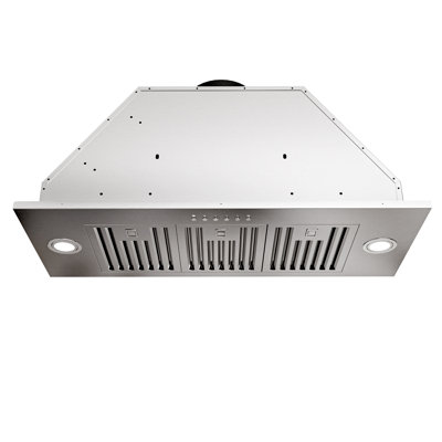 36 inch 800 CFM Convertible Insert Range Hood 4 Speed Quiet Stainless Steel Panel Push Button Control with LED Lights