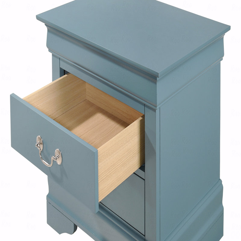 Traditional Nightstand, Teal