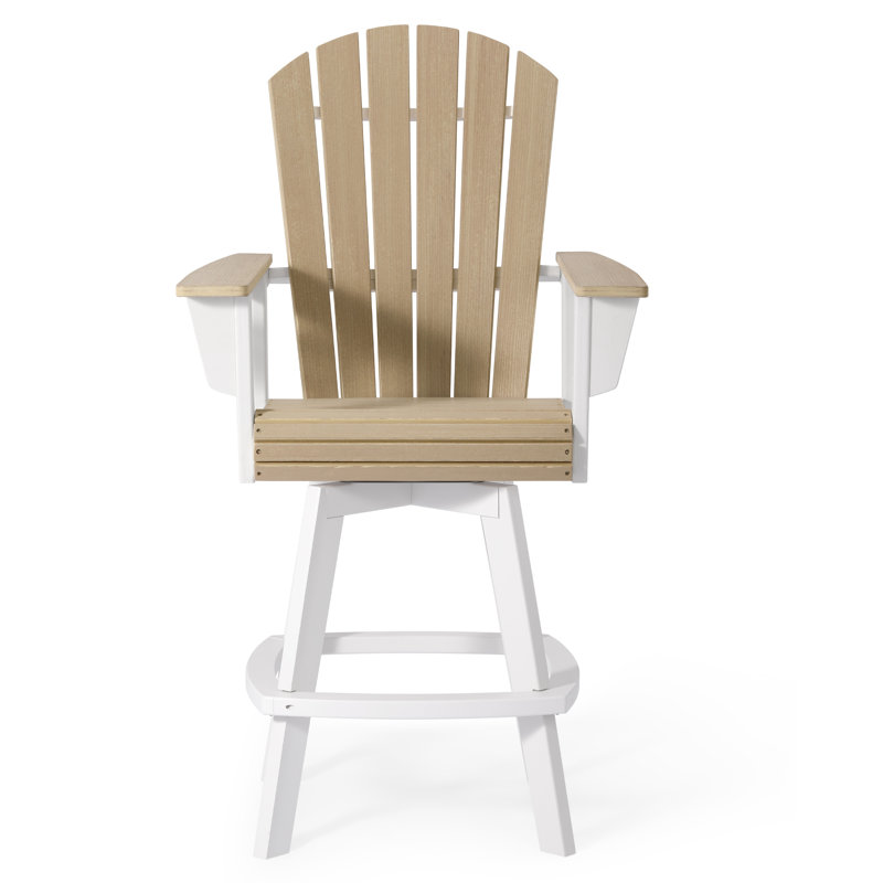 Fauteuil bar pivotant Kevin Adirondack, blanc, Beige/White, 29.25"