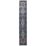Wool Oriental Area Rug in Blue/Black/White