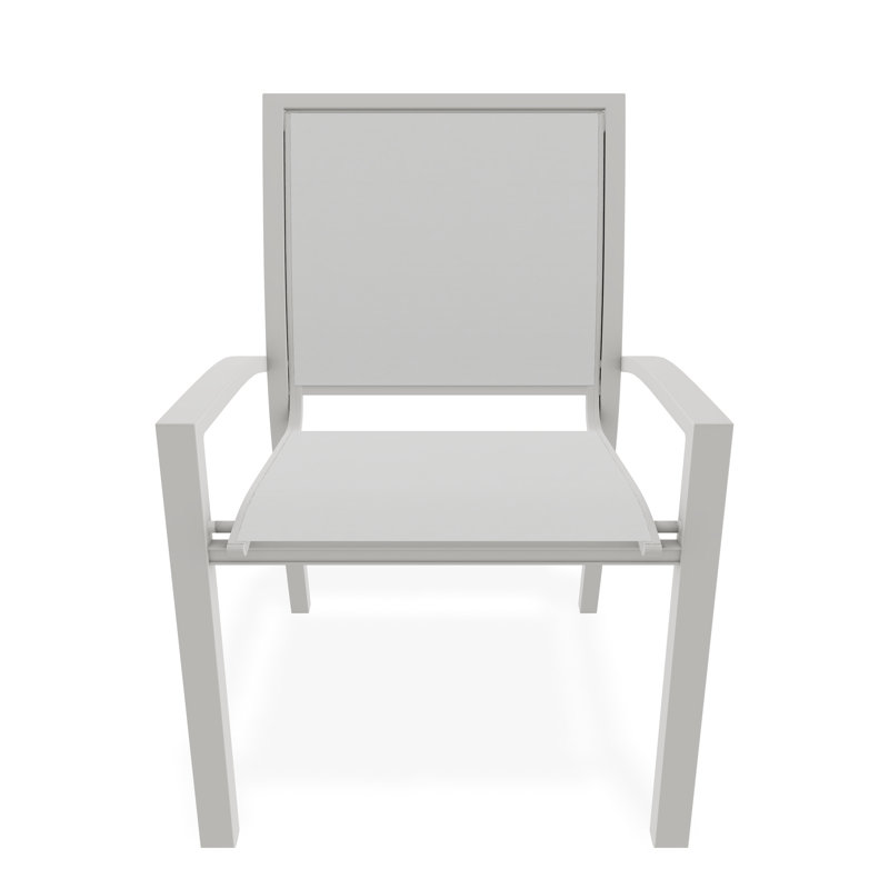 Chaise de café empilable Kendall, Neige, Blanc 6D Sunbrella®