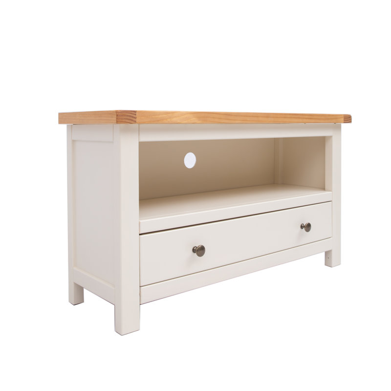 Napper TV Stand for TVs up to 48", Beige/White/Chrome