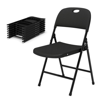 LX-ZDY0068 8-pack Small Folding Chairs with Backrests 45*52*78.8cm Black