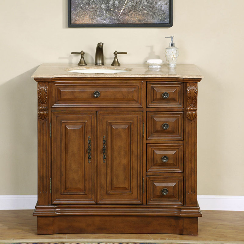 Ensemble de meuble-lavabo simple 38 po Tacoma, Lavabo à gauche