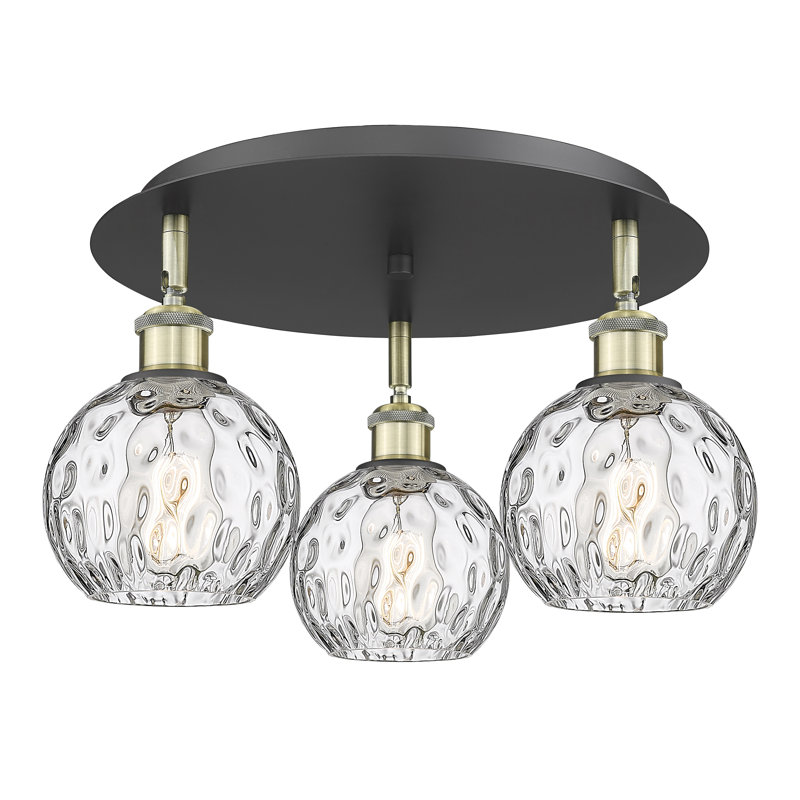 Ambrosane Glass Flush Mount, Black Antique Brass