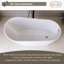 Baignoire de trempage autoportante 59 po en acrylique blanc lustré 59 po