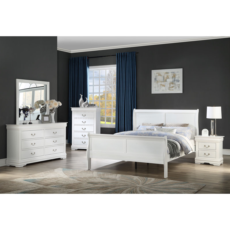 Julianis 5-1_Norah Sleigh Bedroom Set, King, White