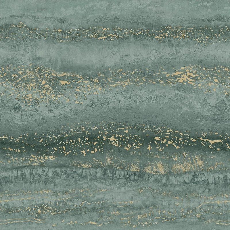Charliee Jade Green marblegold 10m x 53cm Metallic Finish Roll
