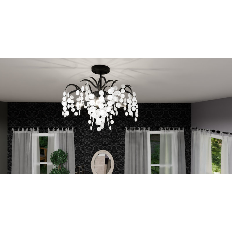Keasha 4- Semi-Flush Mount, Matte Black