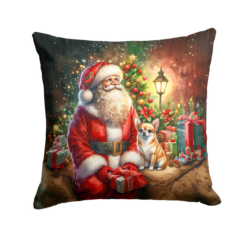 Coussin Chihuahua and Santa Claus, H 14 po x l 14 po