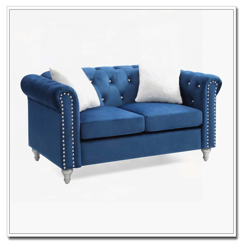 Chic Two-Seater Loveseat, Navy