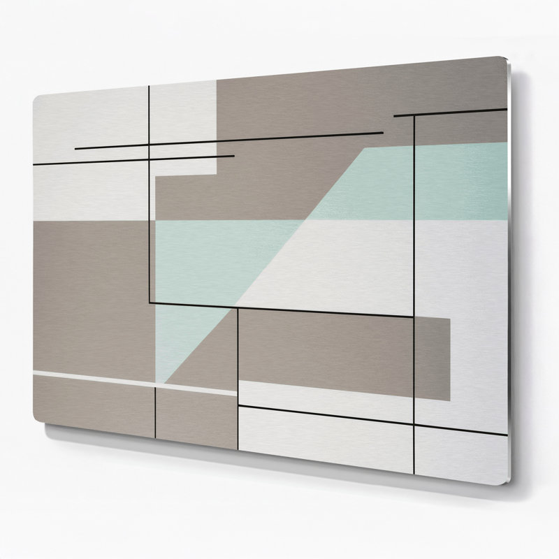 Minimalisme 87, art mural gris en métal, H 11 po x l 14 po